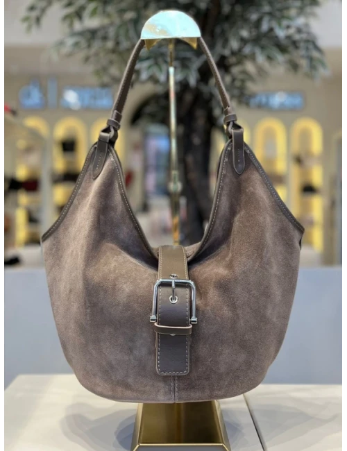 Heyzen Kadın Süet Deri Çanta VİZON