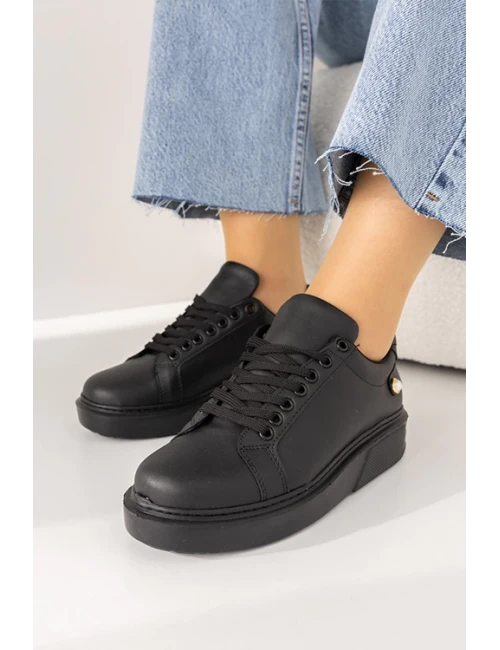 İNCİ DETAYLI SNEAKER SİYAH