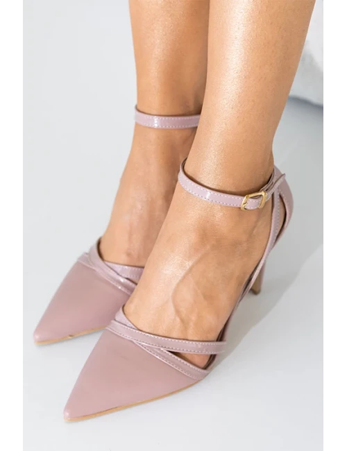PARLAK BANT DETAYLI STİLETTO SOMON