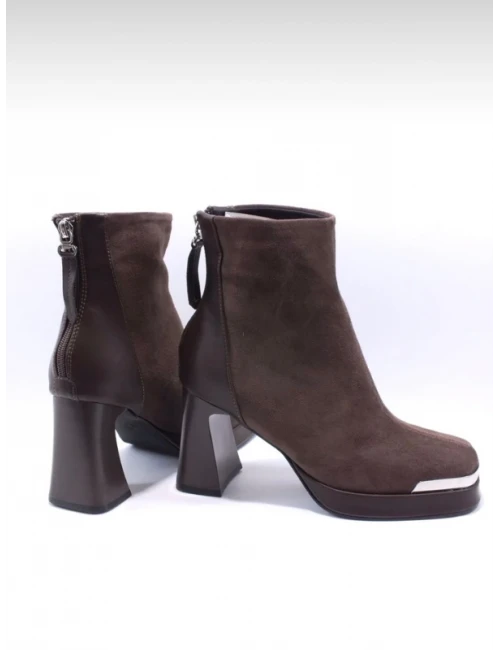 PLATFORM TABAN SÜET DERİ BOT KAHVE