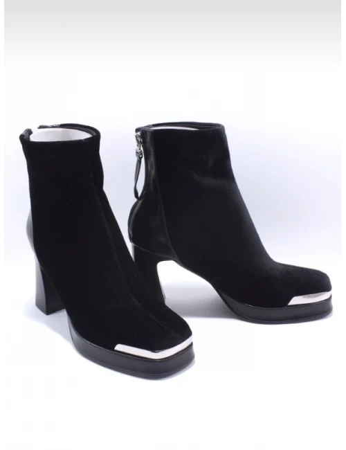 PLATFORM TABAN SÜET DERİ BOT SİYAH