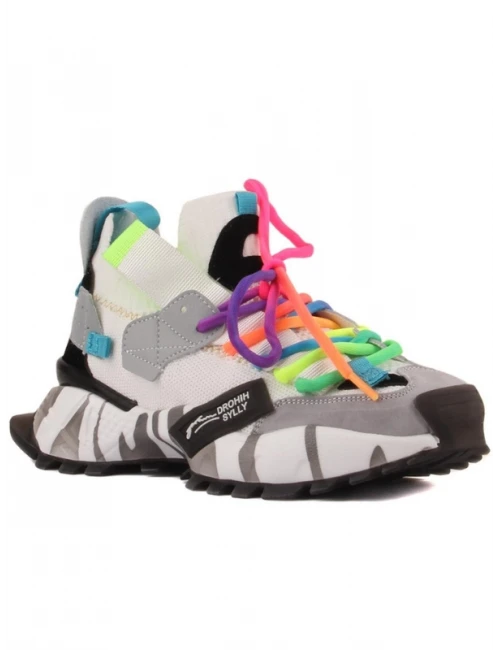 RENKLİ BAĞCIKLI SNEAKER BEYAZ