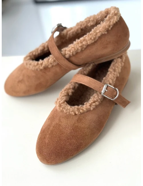 SÜET İÇİ KÜRKLÜ BASİC BABET CAMEL