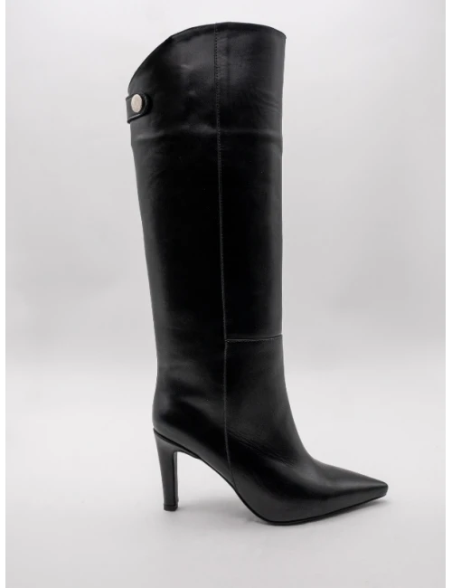 TOKA DETAYLI UZUN ÇİZME SİYAH