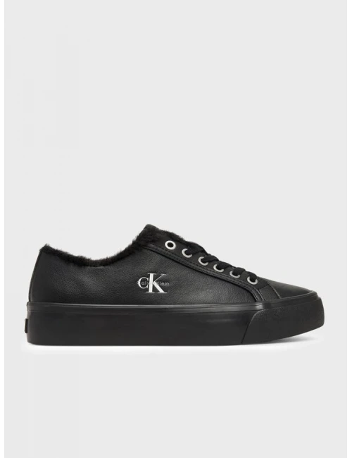 Calvin Klein Vulc Flath Laceup Lth Fur SİYAH
