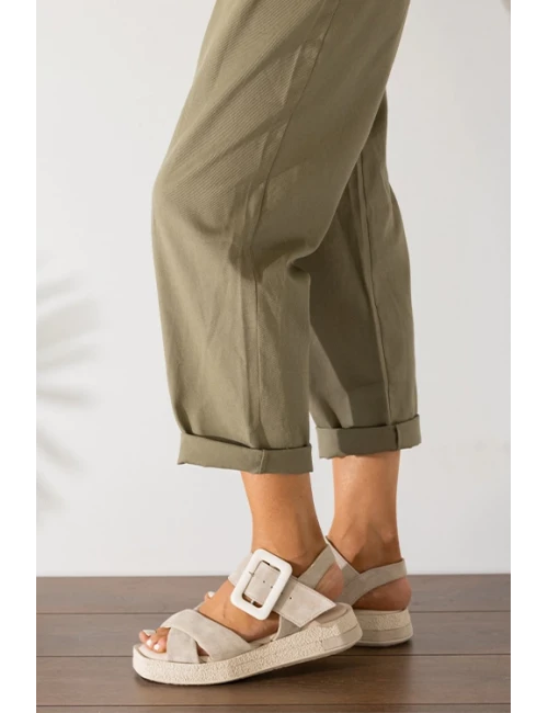 YARMA SÜET DERİ SANDELET BEJ