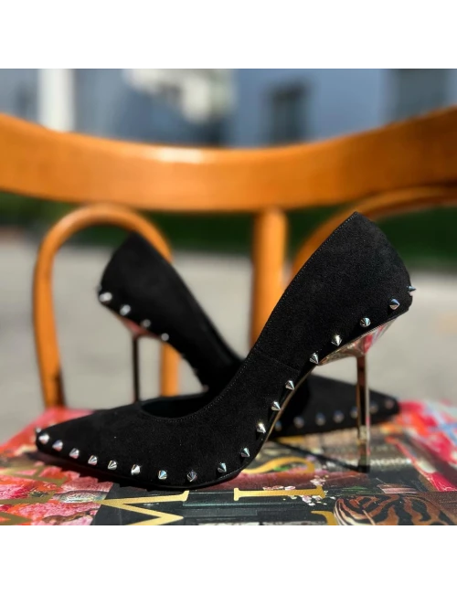 ZIMBA DETAY SÜET STİLETTO  SİYAH