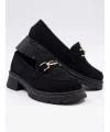 SÜET DERİ TOKA DETAY LOAFER SİYAH