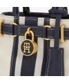 Tommy Hilfiger American İcon Micro Tote Canvas LACİVERT-BEJ