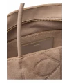 Calvin Klein Emblem Aop Suede Small Tote VİZON