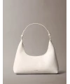Calvin Klein Foil Logo Shoulder Bag BEYAZ