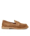 METAL DETAYLI SÜET DERİ LOAFER SİGARO