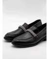 TAŞ DETAY DERİ LOAFER SİYAH