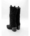 TAŞ DETAY TOPUKLU WESTERN BOT SİYAH