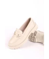 TOKA DETAY DERİ LOAFER KREM