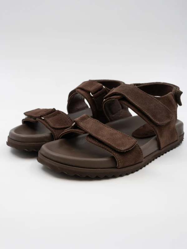 BANTLI SÜET DERİ SANDALET KAHVE