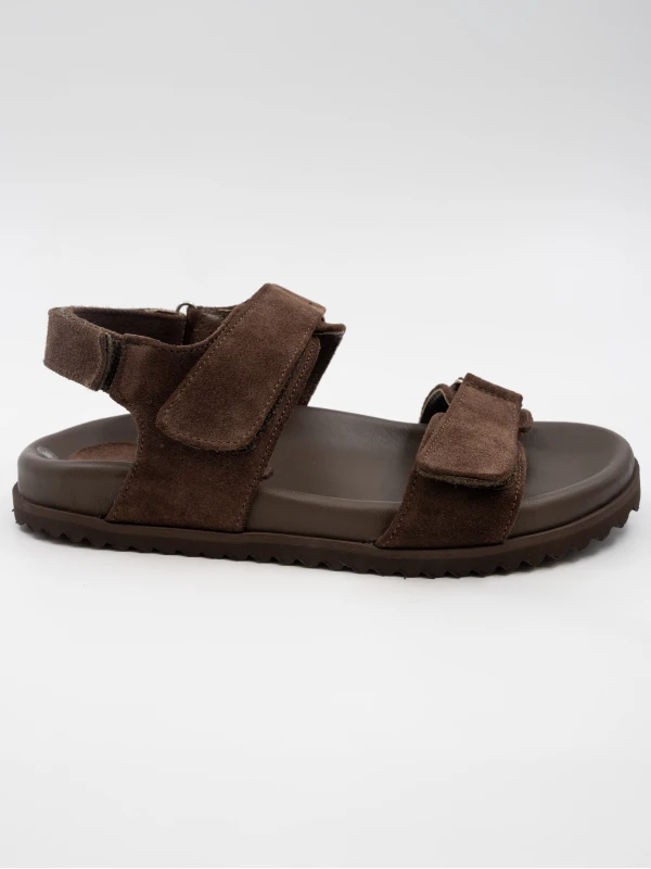 BANTLI SÜET DERİ SANDALET KAHVE