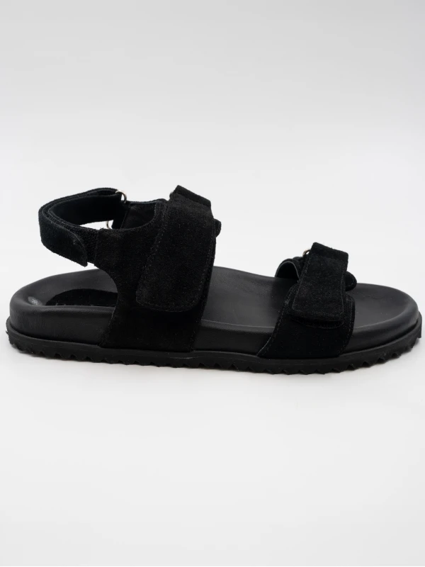 BANTLI SÜET DERİ SANDALET SİYAH