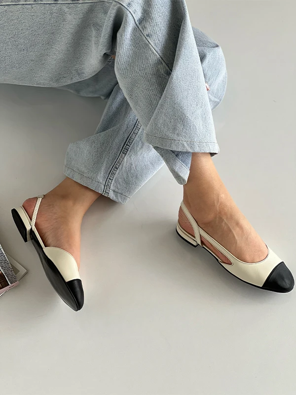 ÇİFT RENKLİ SÜET BURUN DETAYLI BABET KREM