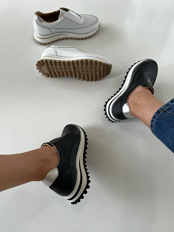 DERİ KADIN SPOR AYAKKABI SİYAH