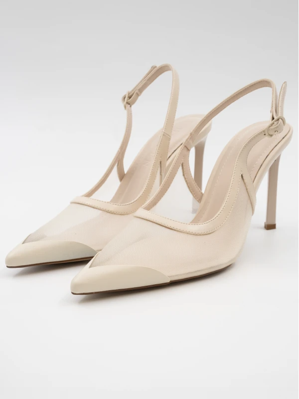 FİLE DETAYLI TOPUKLU BEJ