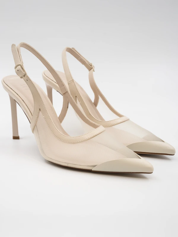 FİLE DETAYLI TOPUKLU BEJ