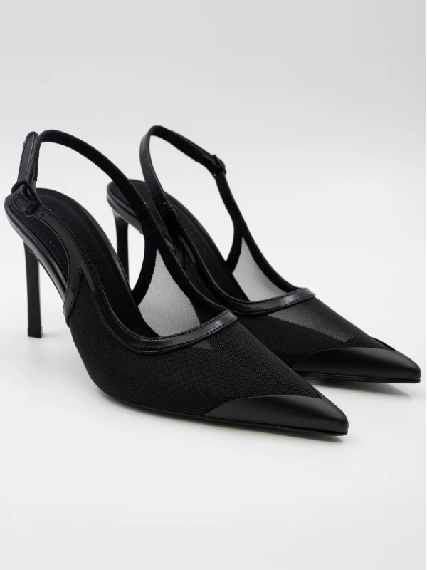 FİLE DETAYLI TOPUKLU SİYAH