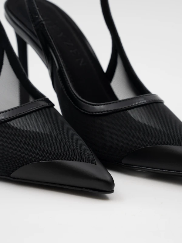 FİLE DETAYLI TOPUKLU SİYAH