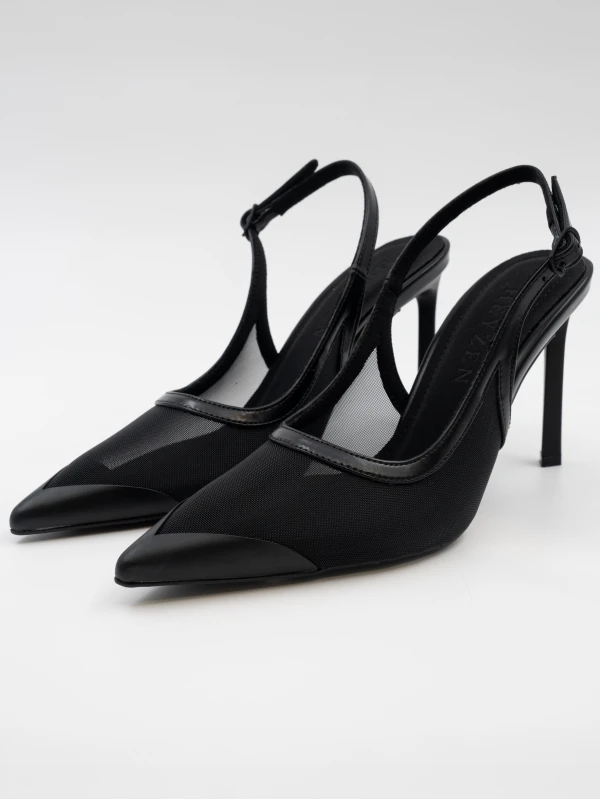 FİLE DETAYLI TOPUKLU SİYAH