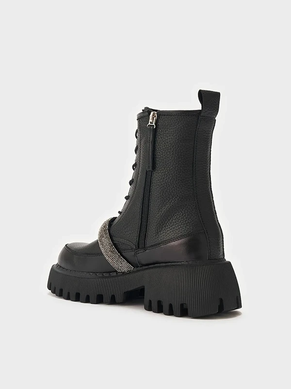 FLOTTER TAŞLI KEMER DETAYLI SİYAH