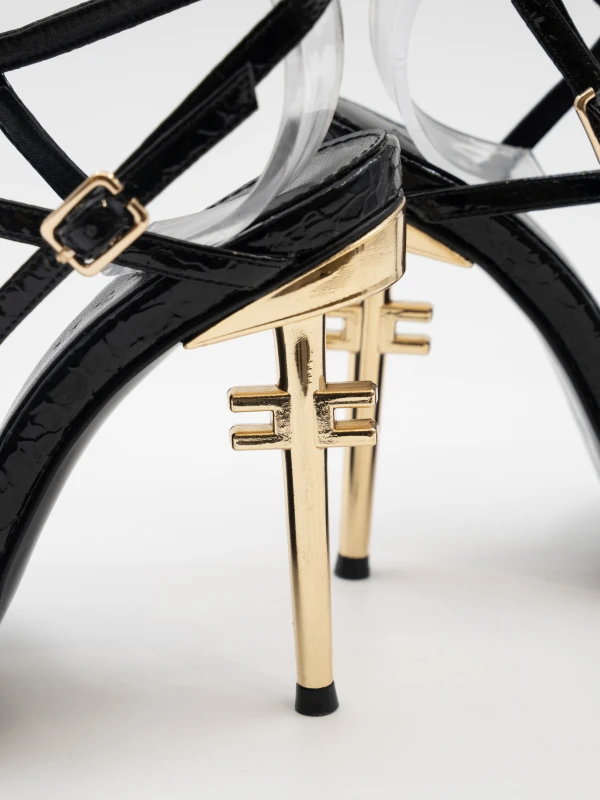 GOLD METAL TOPUK DETAYLI TOPUKLU SİYAH