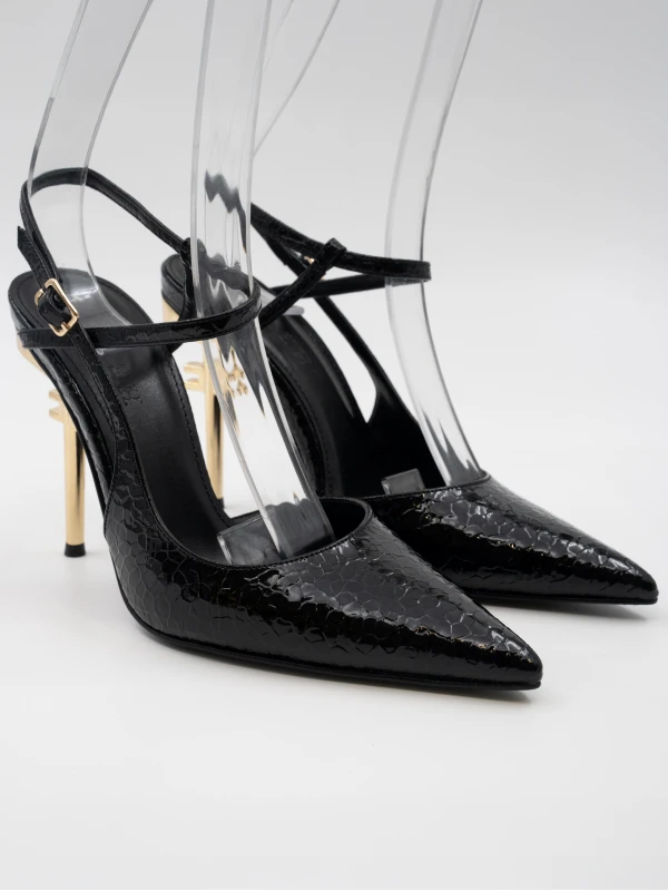 GOLD METAL TOPUK DETAYLI TOPUKLU SİYAH