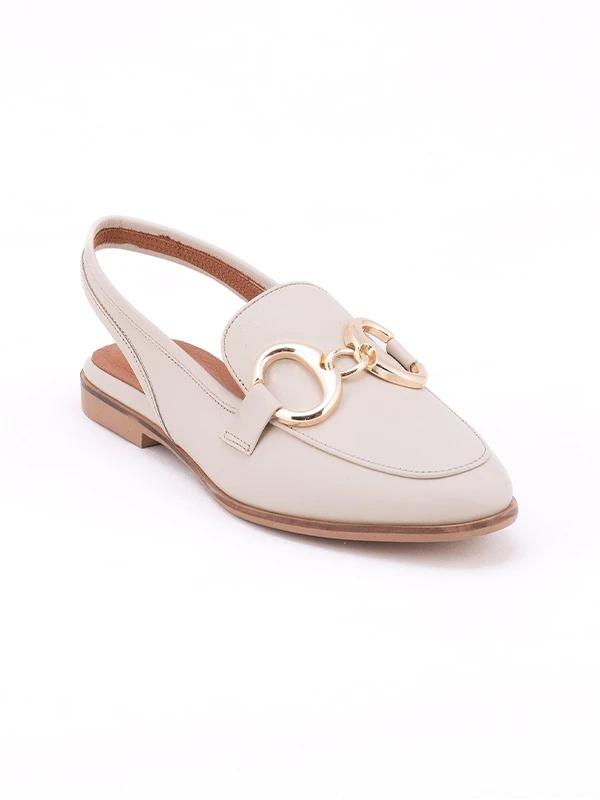 GOLD TOKA DETAYLI DERİ SANDALET