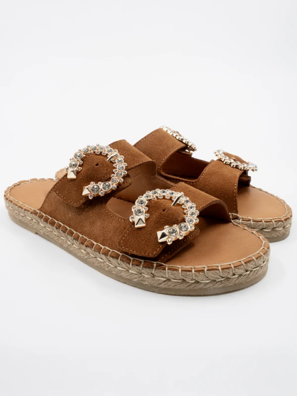 HASIR TABAN DETAYLI DERİ TERLİK TABA