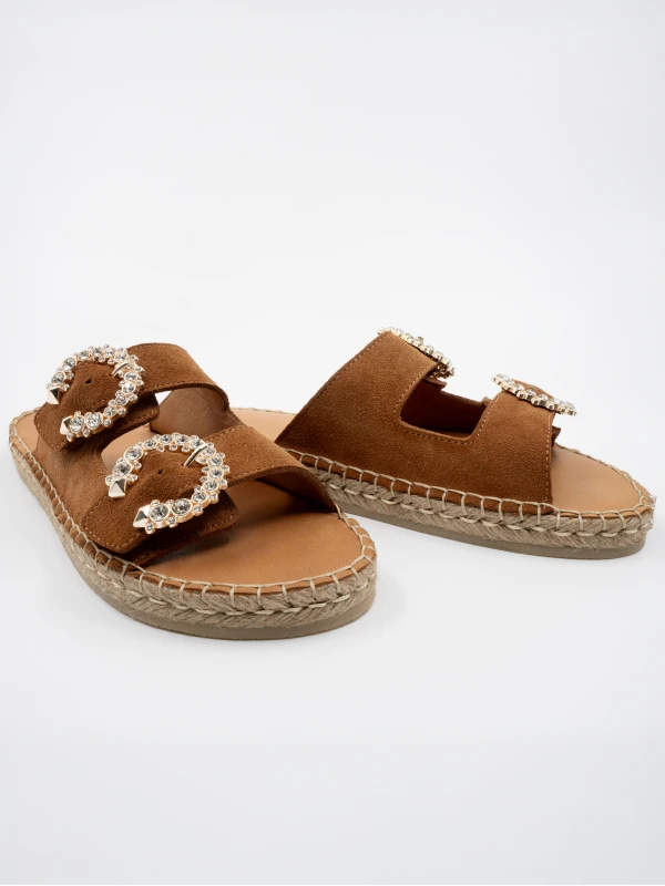 HASIR TABAN DETAYLI DERİ TERLİK TABA