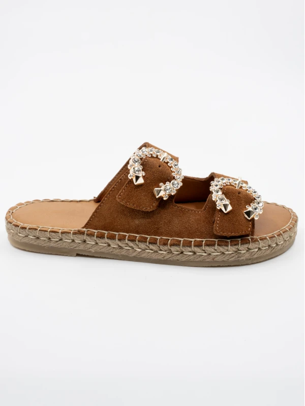 HASIR TABAN DETAYLI DERİ TERLİK TABA