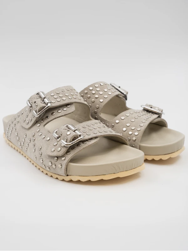 KADIN ZIMBA DETAYLI SÜET DERİ TERLİK BEJ