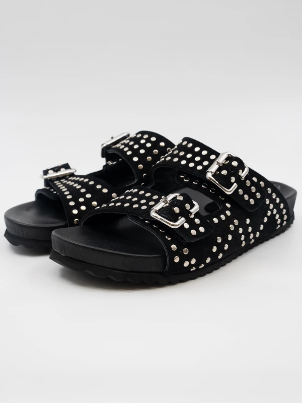 KADIN ZIMBA DETAYLI SÜET DERİ TERLİK SİYAH