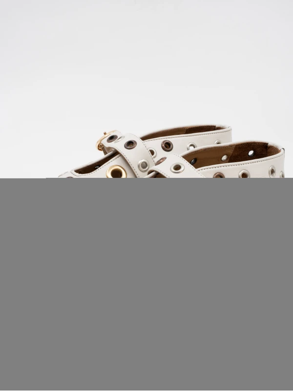 KUŞ GÖZÜ DERİ BABET BEYAZ