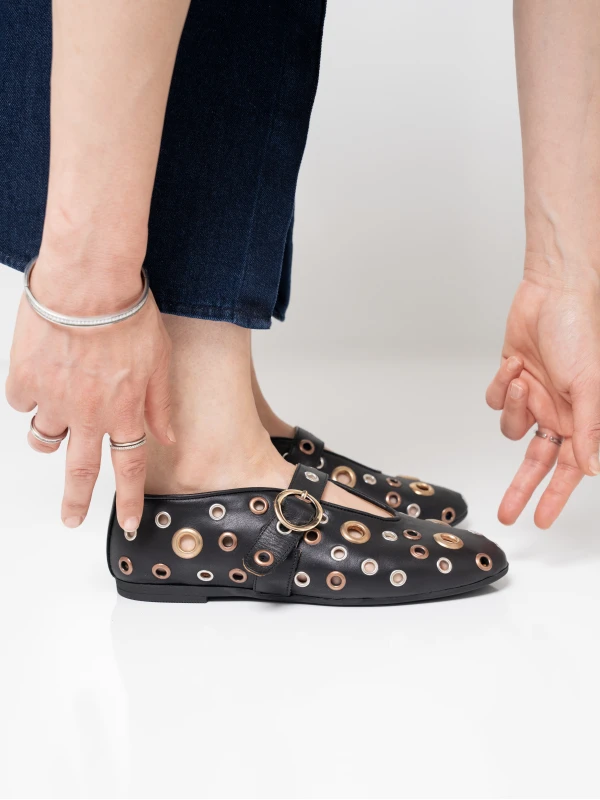 KUŞ GÖZÜ DERİ BABET SİYAH