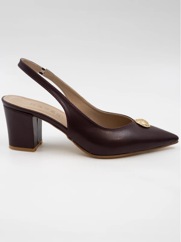 Mat Vegan Deri Topuklu BORDO