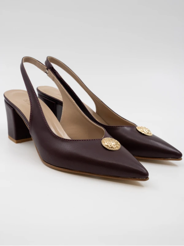 Mat Vegan Deri Topuklu BORDO