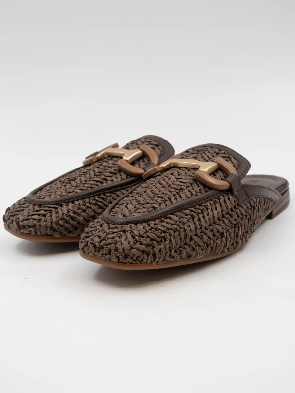 NATURAL HASIR TERLİK KAHVE