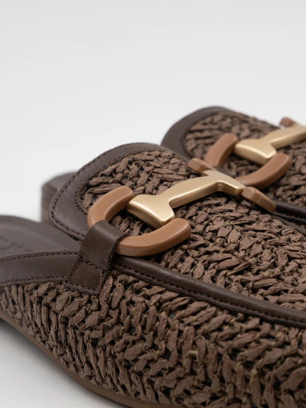 NATURAL HASIR TERLİK KAHVE