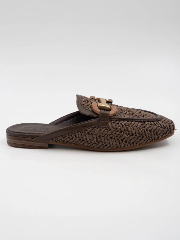 NATURAL HASIR TERLİK KAHVE