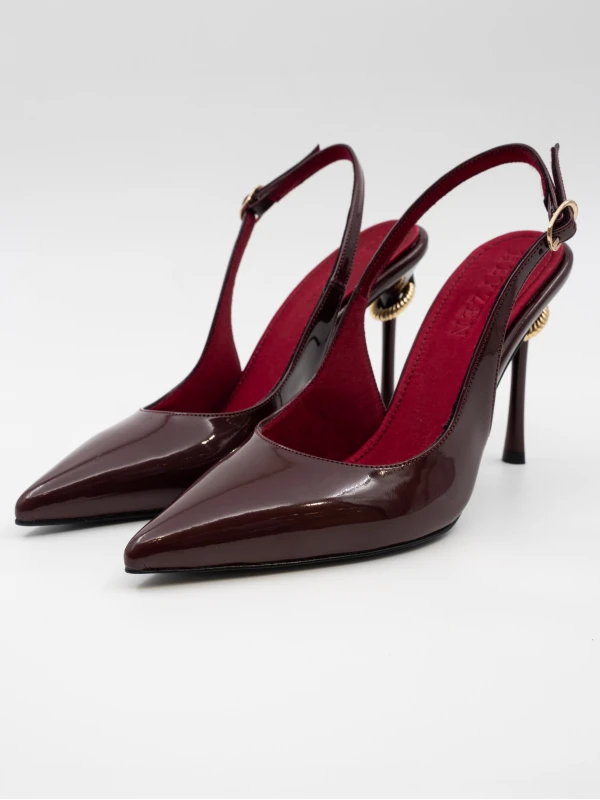 ÖKÇE GOLD TOKA DETAYLI TOPUKLU BORDO