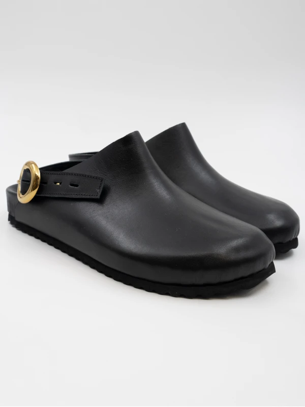 Önü Kapalı Kadın Deri Sandalet SİYAH