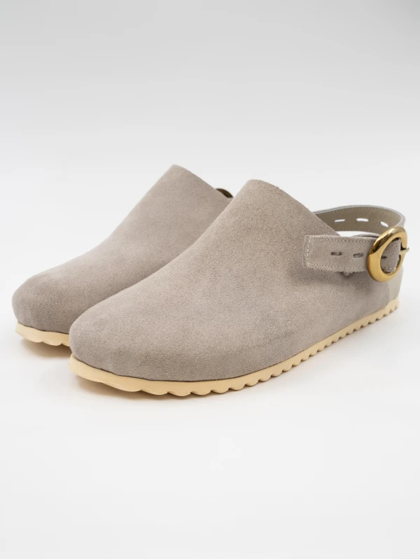 Önü Kapalı Kadın Süet Deri Sandalet VİZON