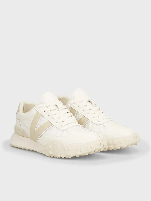 PARAŞÜT KUMAŞ DERİ SNEAKER BEJ