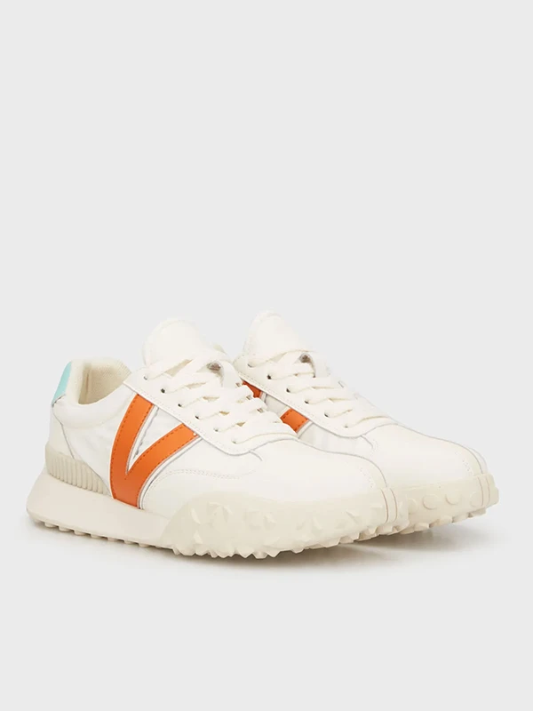 PARAŞÜT KUMAŞ DERİ SNEAKER TURUNCU